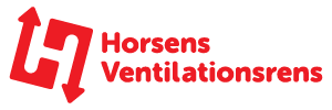 Et logo fra virksomheden Horsens Ventilationsrens med to modsatrettede pile